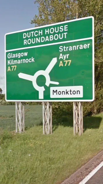 Taxi to/from Kilmarnock road sign